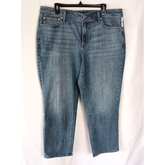 Talbots Modern High Waist Ankle Jeans Plus Size 18W Blue Denim NWT Stretch - Picture 1 of 7